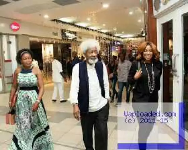 Rare Photo of Wole Soyinka & Wife Stepping Out to Go Watch Mo Abudu
